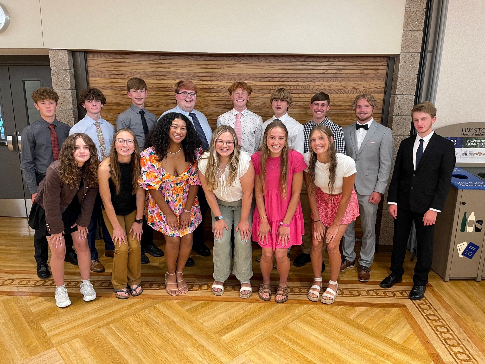 Students attend a formal dinner