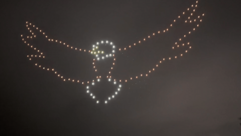 Drone show eagle gif